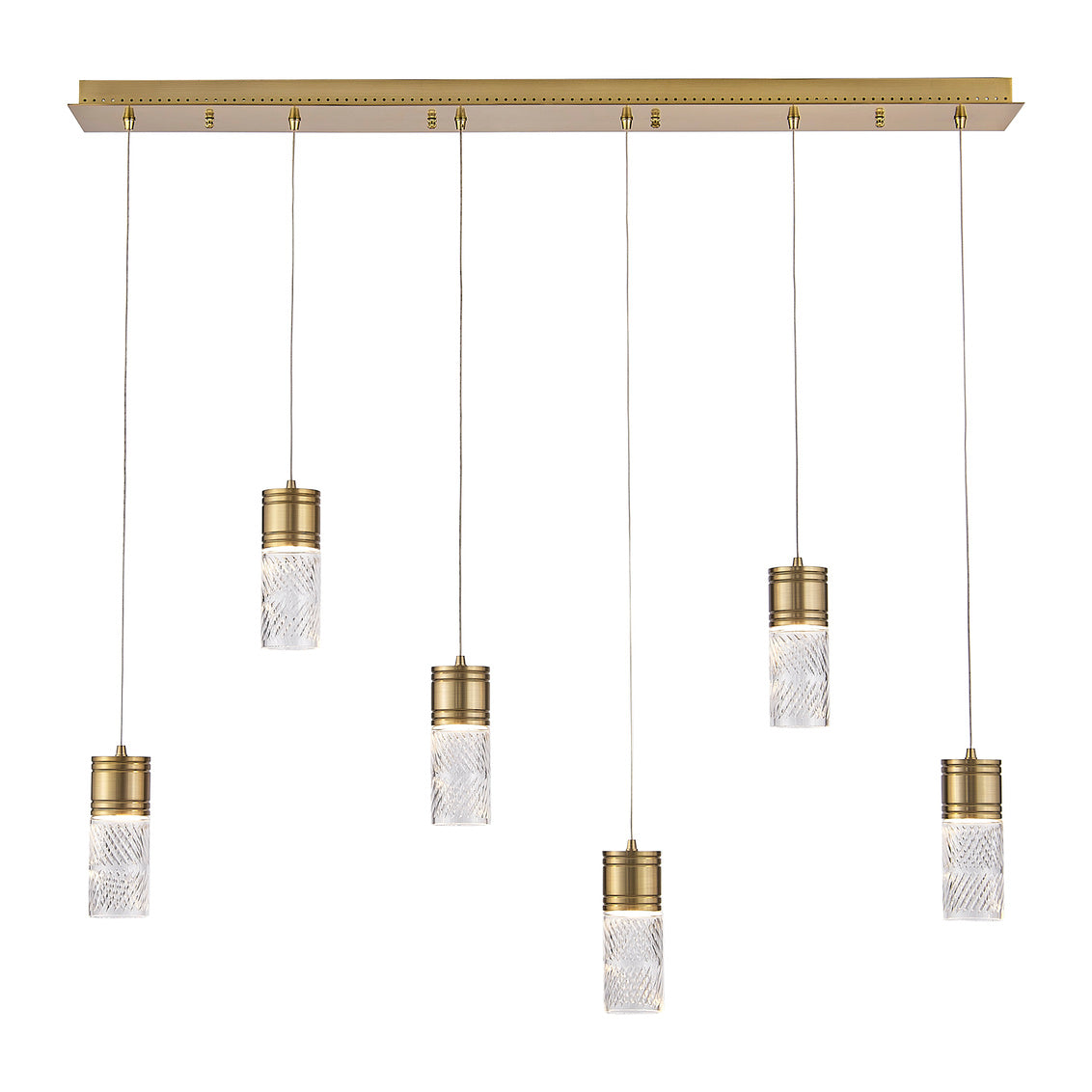 Kiriko 48-in (36-watt) LED Winter Brass Linear Pendant