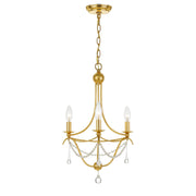 Crystorama Metro 423-GA – 15.5 Inch – 3 Light – Chandelier – Antique Gold – Damp Rated