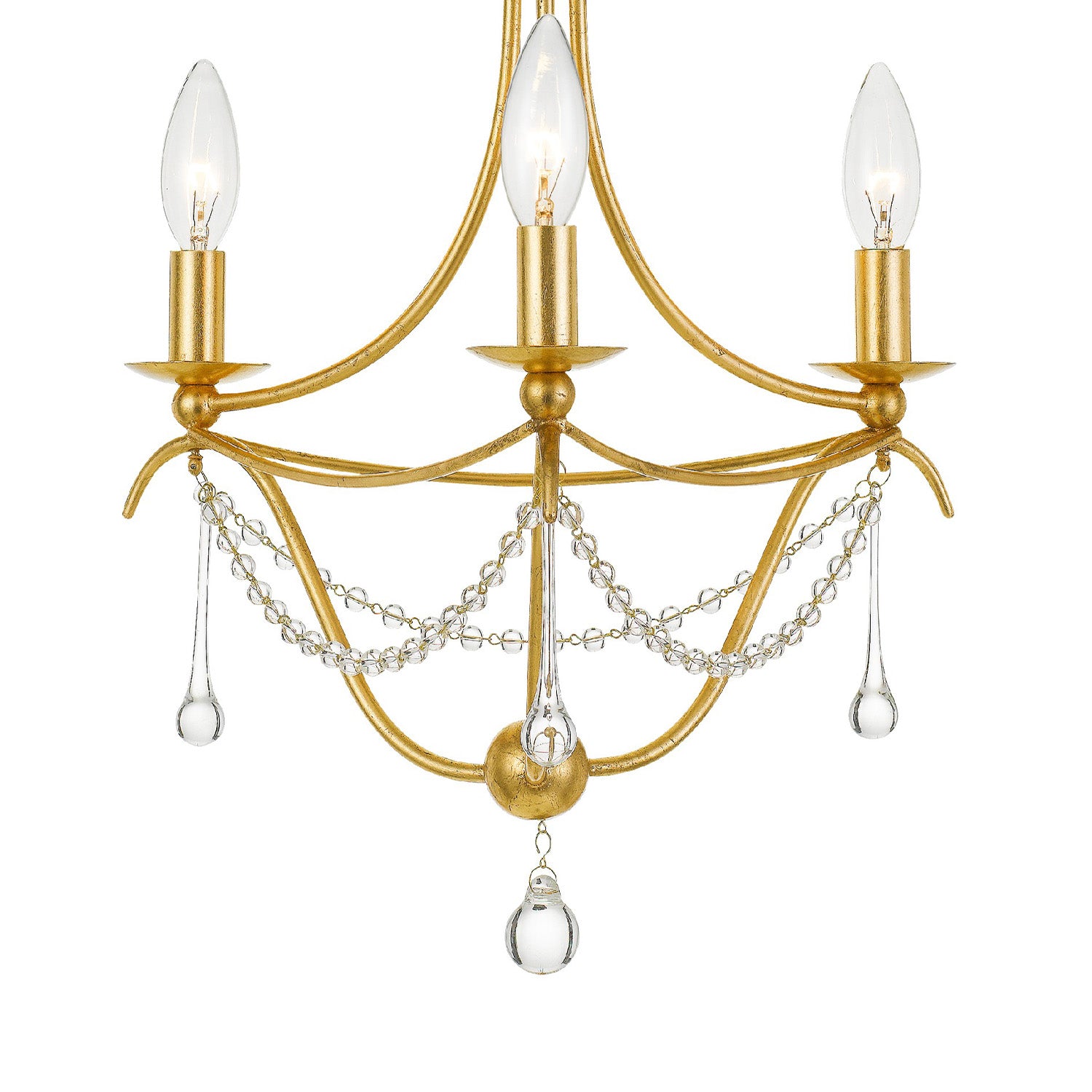Crystorama Metro 423-GA – 15.5 Inch – 3 Light – Chandelier – Antique Gold – Damp Rated