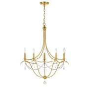 Crystorama Metro 425-GA – 27.5 Inch – 5 Light – Chandelier – Antique Gold – Damp Rated