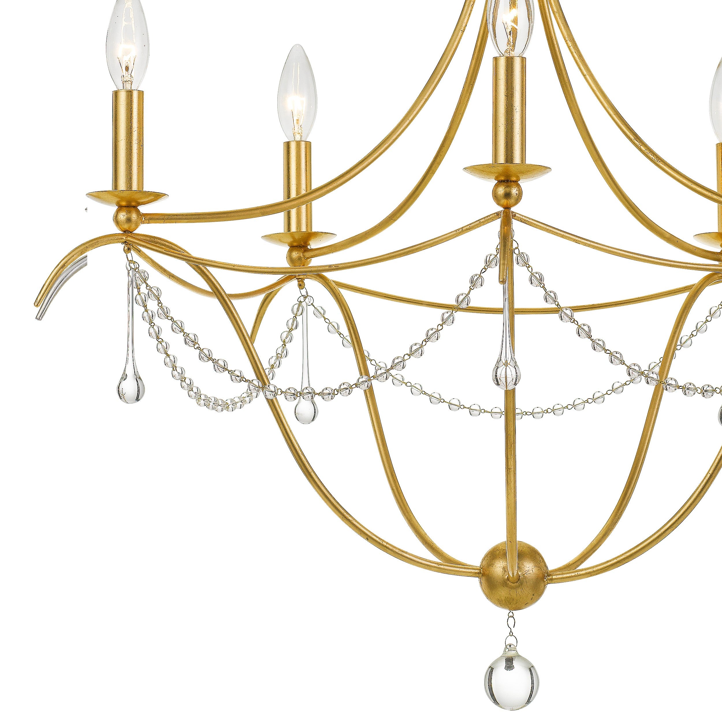 Crystorama Metro 425-GA – 27.5 Inch – 5 Light – Chandelier – Antique Gold – Damp Rated