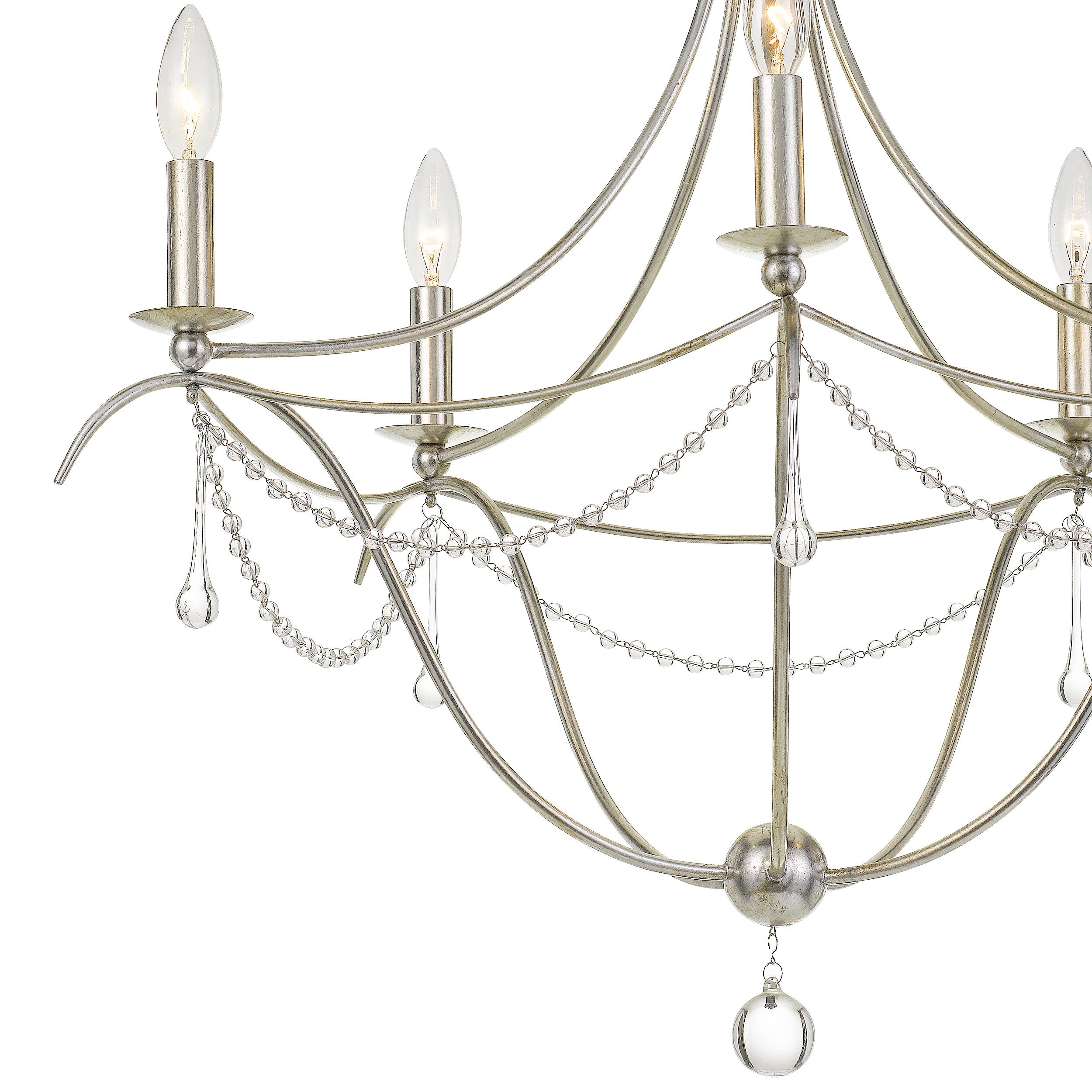 Crystorama Metro 425-SA – 27.5 Inch – 5 Light – Chandelier – Antique Silver – Damp Rated