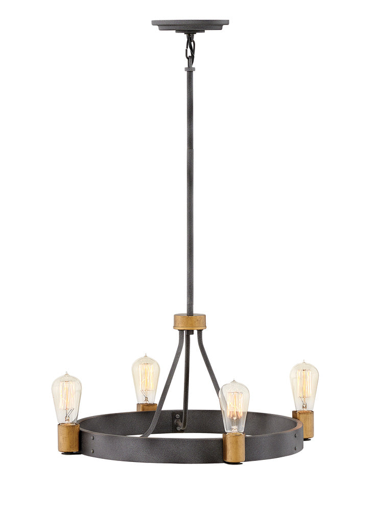 Hinkley Lighting SILAS 4264DZ Chandelier Industrial - Aged Zinc