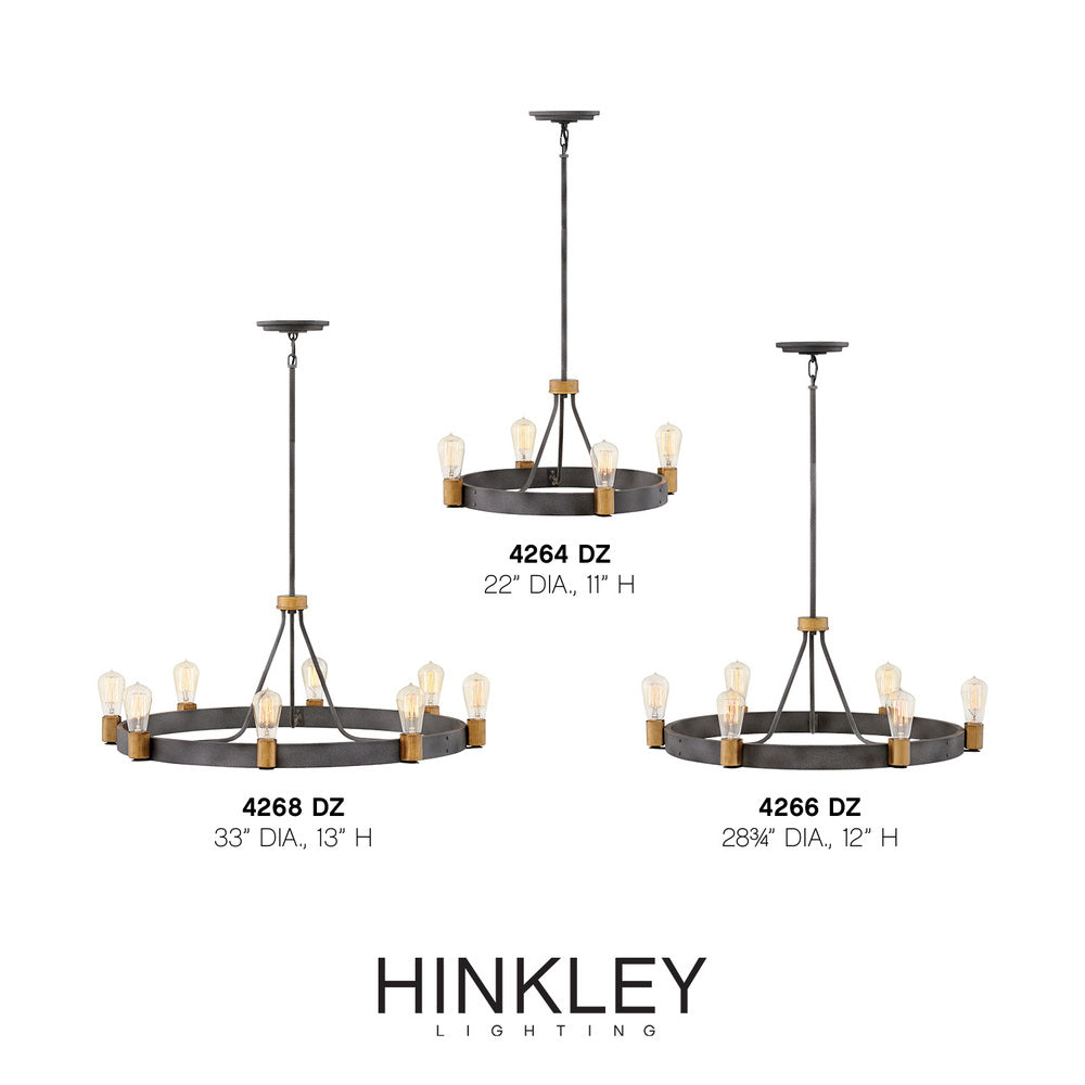 Hinkley Lighting SILAS 4266DZ Chandelier Industrial - Aged Zinc