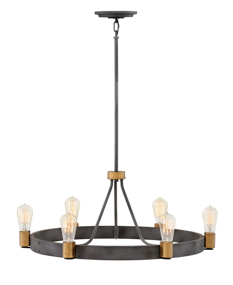 Hinkley Lighting SILAS 4266DZ Chandelier Industrial - Aged Zinc