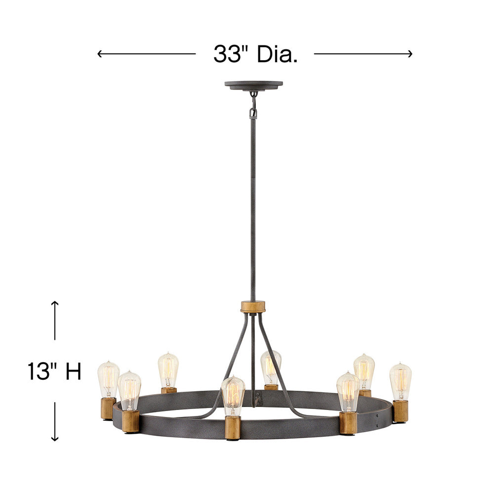 Hinkley Lighting SILAS 4268DZ Chandelier Industrial - Aged Zinc