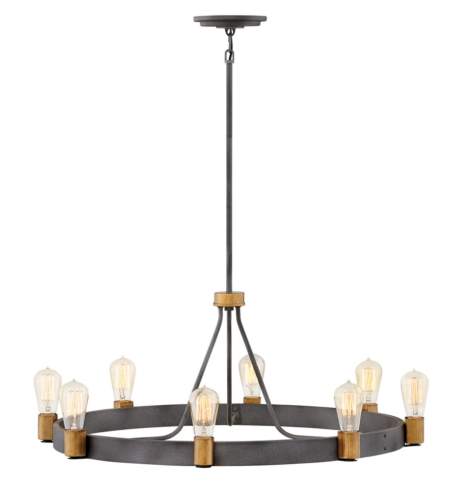 Hinkley Lighting SILAS 4268DZ Chandelier Industrial - Aged Zinc