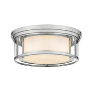 3 Light Flush Mount Light-Clear Outside; Matte Opal Inside