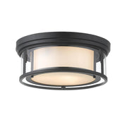 3 Light Flush Mount Light-Clear Outside; Matte Opal Inside