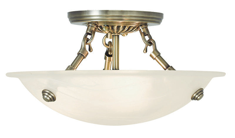 Livex Lighting OASIS 4272-01 Flush Mount Contemporary - Antique Brass