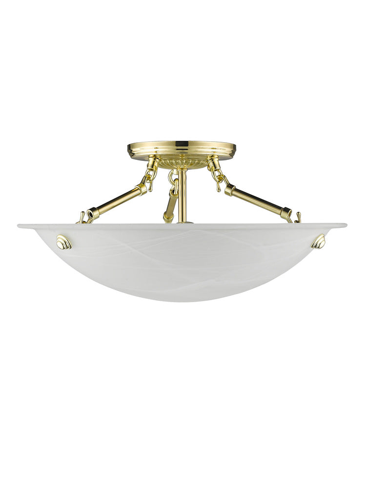 Livex Lighting OASIS 4273-02 Flush Mount Contemporary - Polished Brass