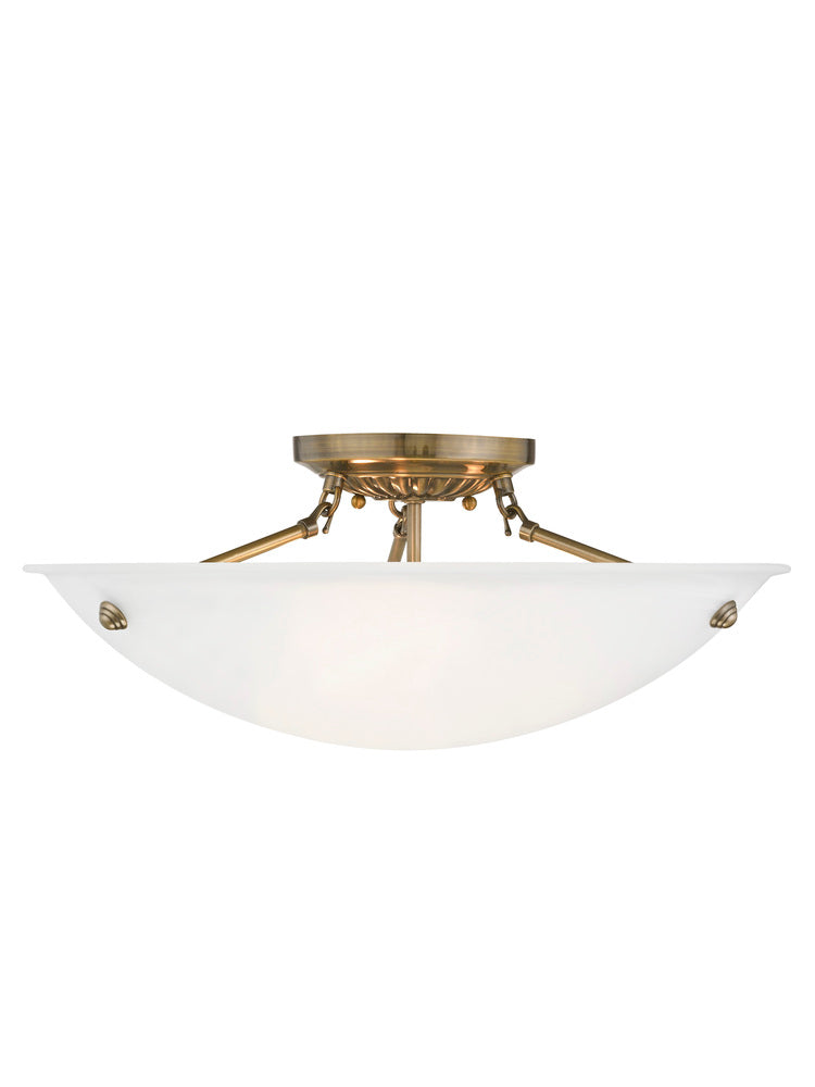 Livex Lighting OASIS 4274-01 Flush Mount Contemporary - Antique Brass