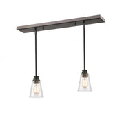 1 Light Linear Chandelier-Clear