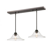 1 Light Linear Chandelier-Clear