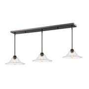 3 Light Linear Chandelier-Clear