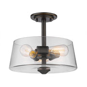 3 Light Semi Flush Mount Light-Clear and