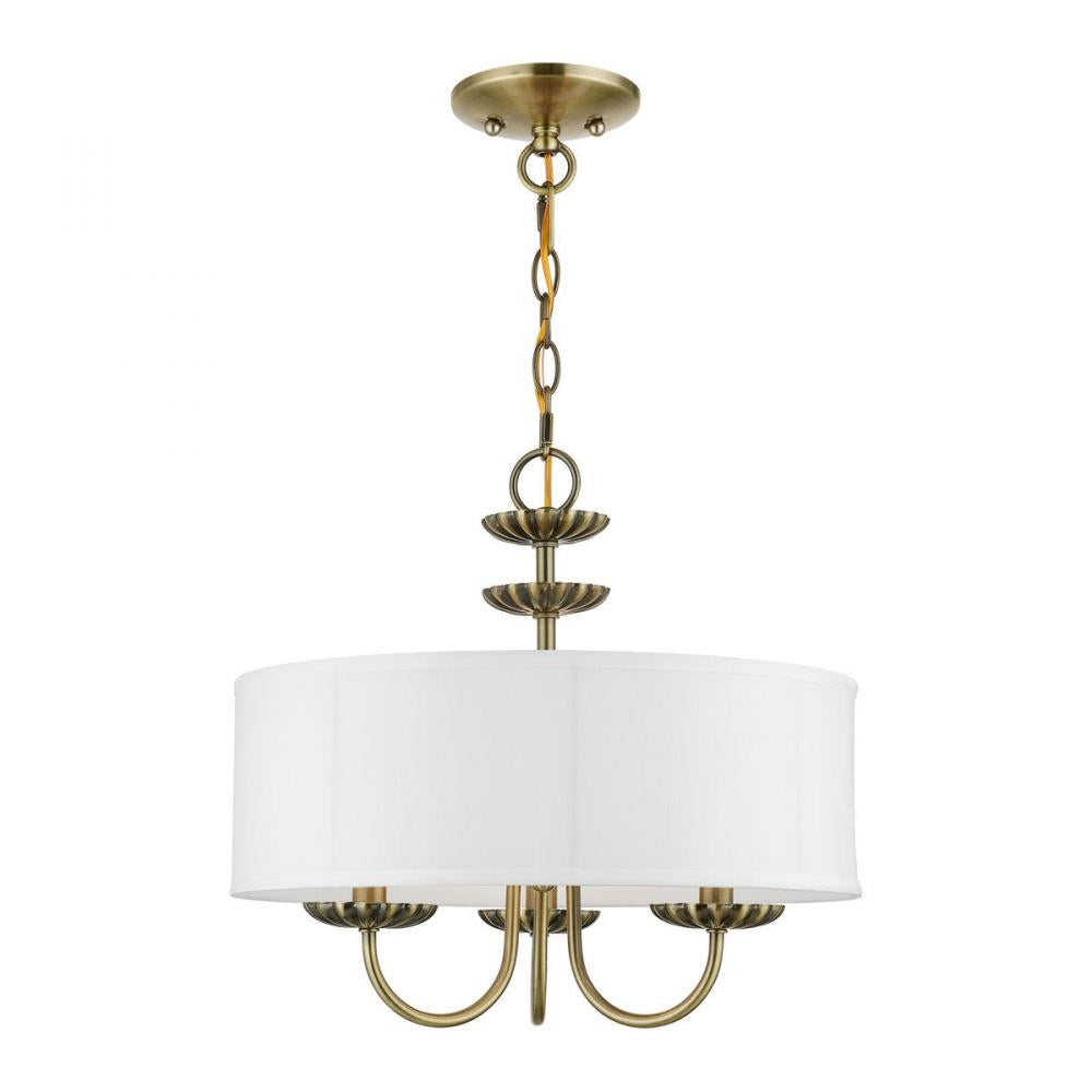 Livex Lighting BROOKDALE 42983-01 Pendant Transitional - Antique Brass