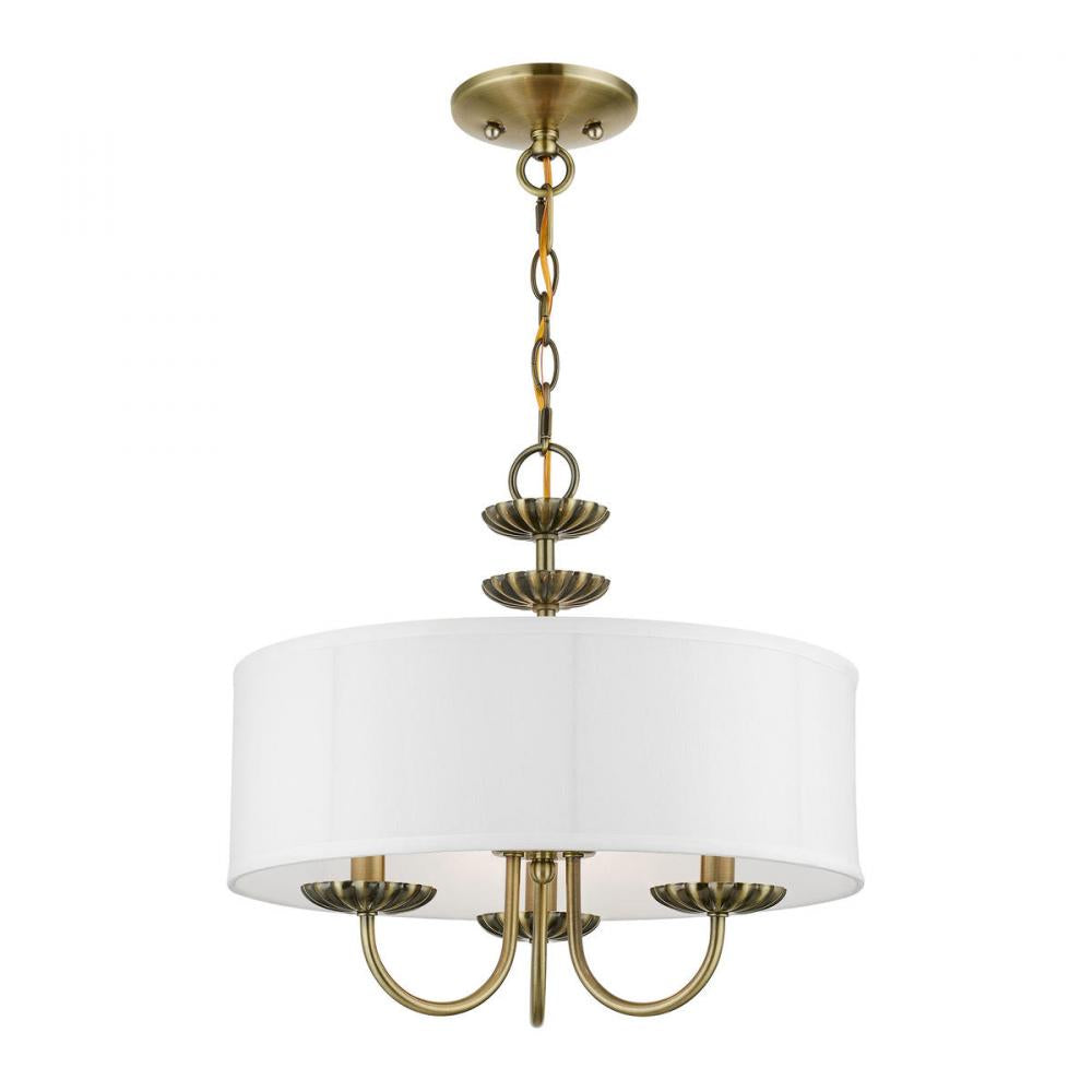 Livex Lighting BROOKDALE 42983-01 Pendant Transitional - Antique Brass