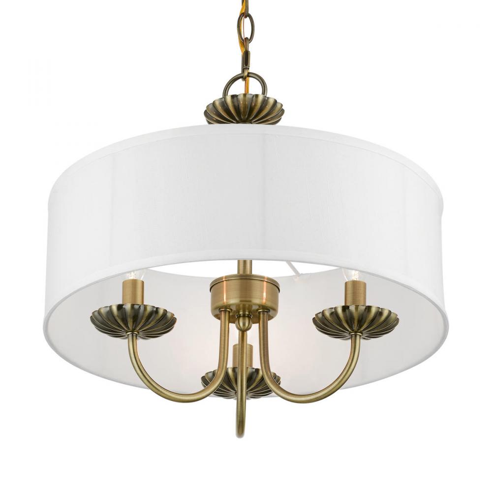 Livex Lighting BROOKDALE 42983-01 Pendant Transitional - Antique Brass