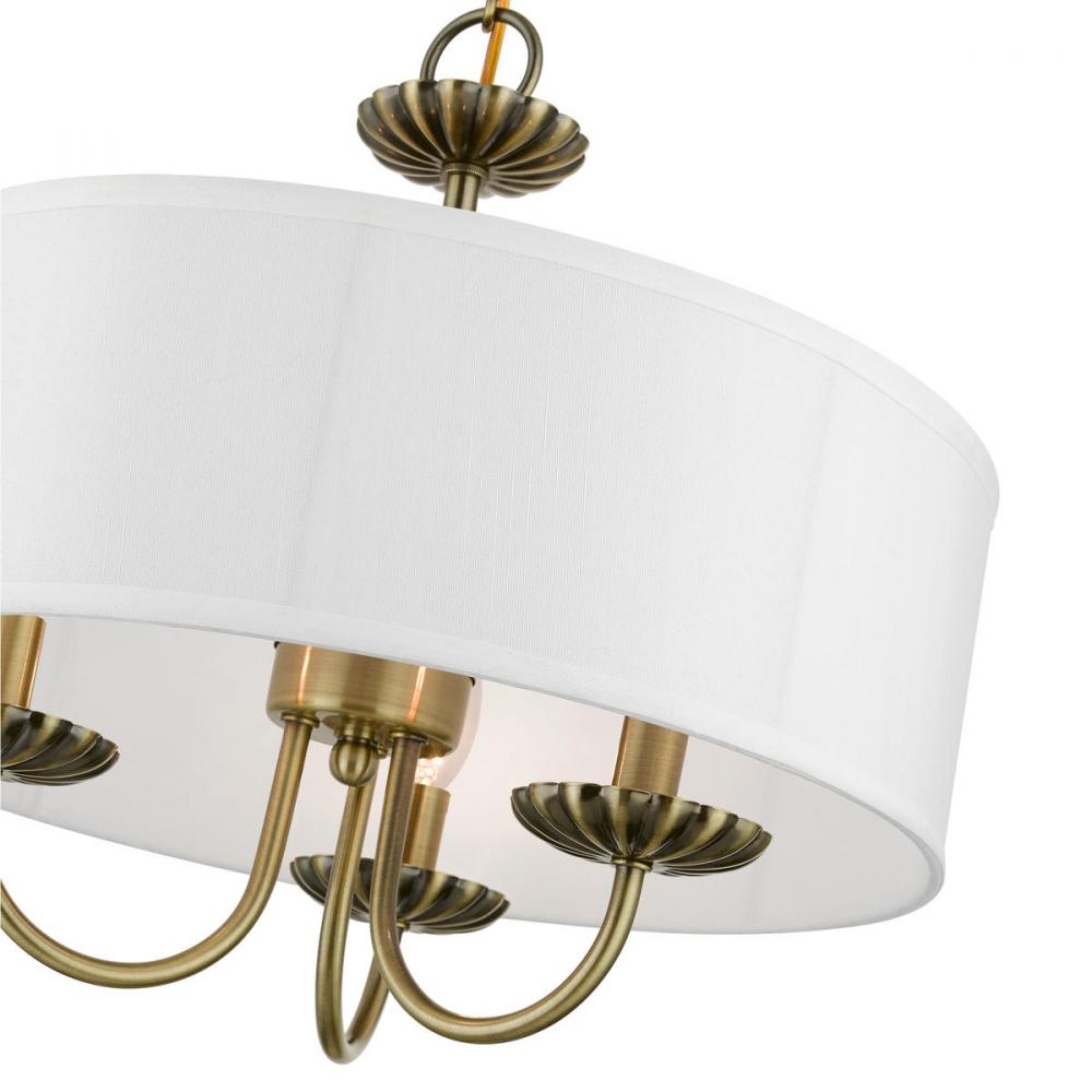 Livex Lighting BROOKDALE 42983-01 Pendant Transitional - Antique Brass