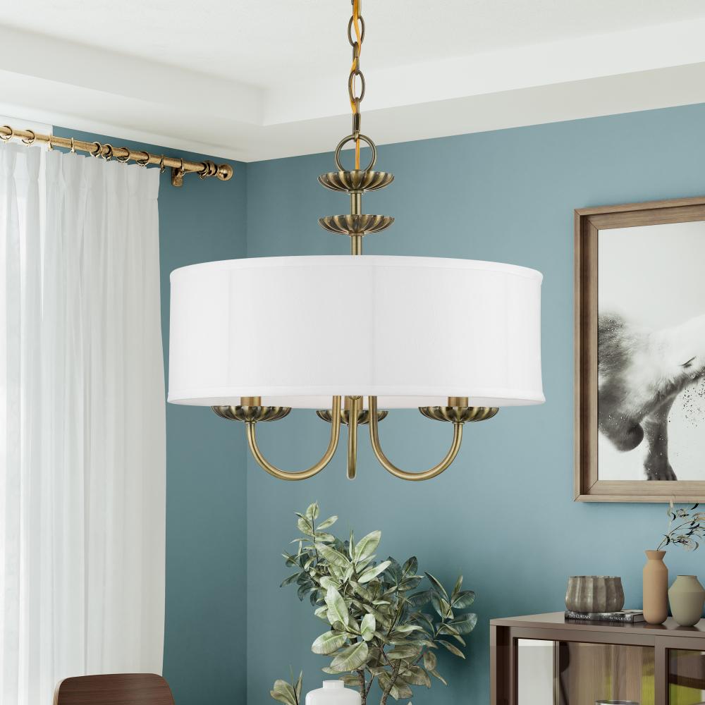 Livex Lighting BROOKDALE 42983-01 Pendant Transitional - Antique Brass