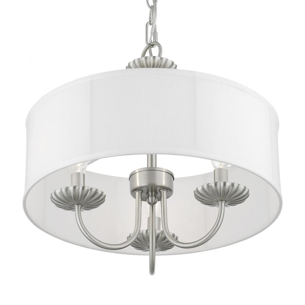 Livex Lighting BROOKDALE 42983-91 Pendant Transitional - Brushed Nickel