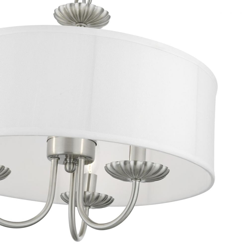 Livex Lighting BROOKDALE 42983-91 Pendant Transitional - Brushed Nickel