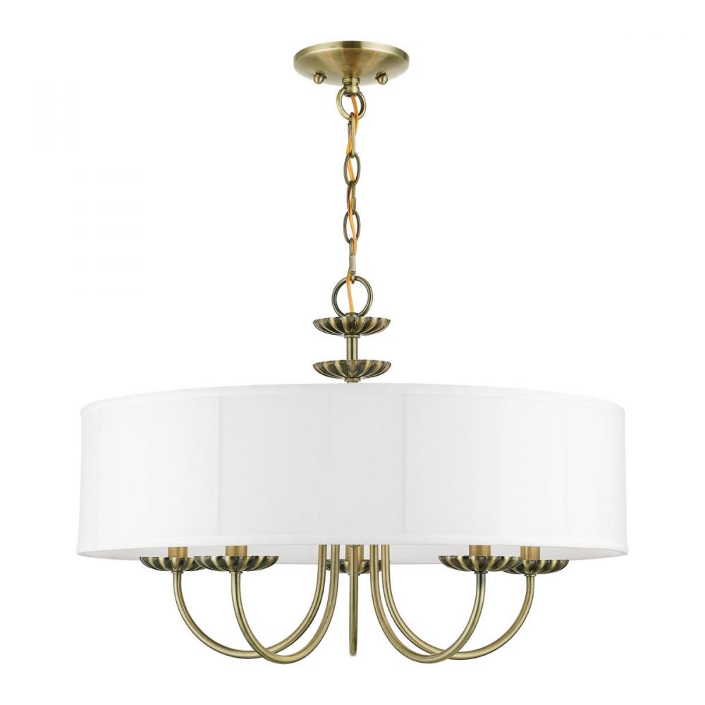 Livex Lighting BROOKDALE 42985-01 Pendant Transitional - Antique Brass