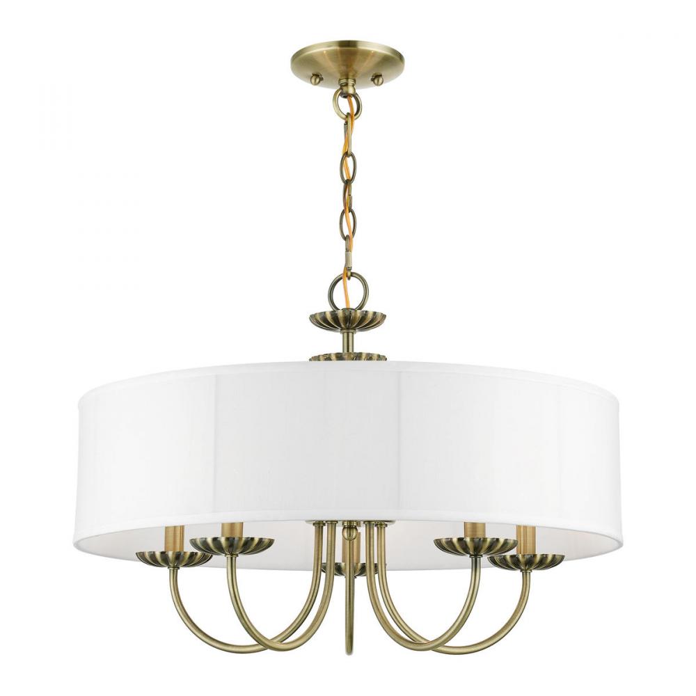 Livex Lighting BROOKDALE 42985-01 Pendant Transitional - Antique Brass