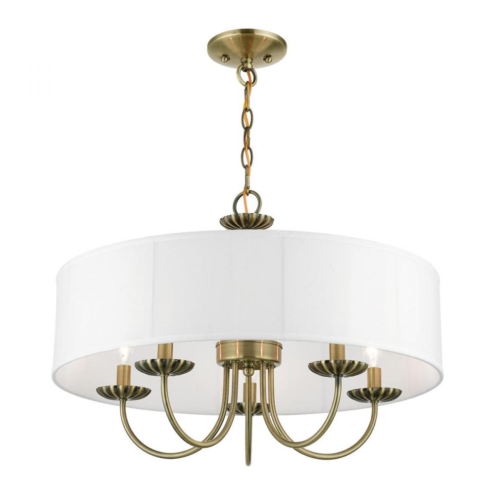 Livex Lighting BROOKDALE 42985-01 Pendant Transitional - Antique Brass