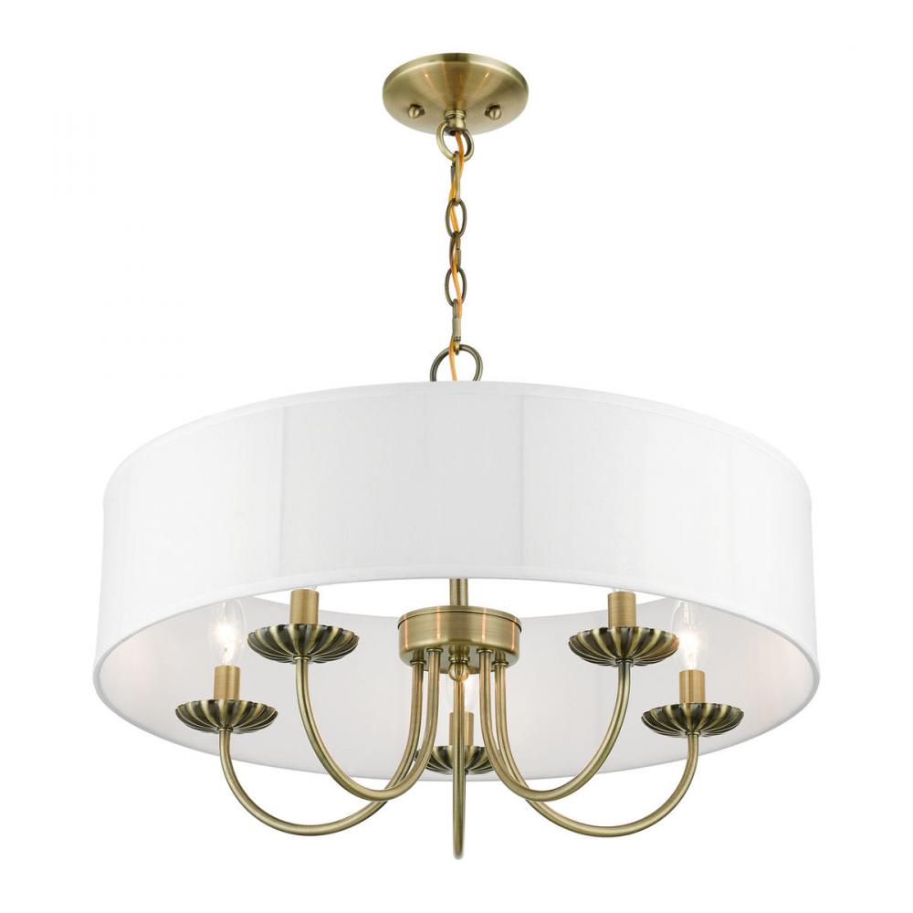 Livex Lighting BROOKDALE 42985-01 Pendant Transitional - Antique Brass