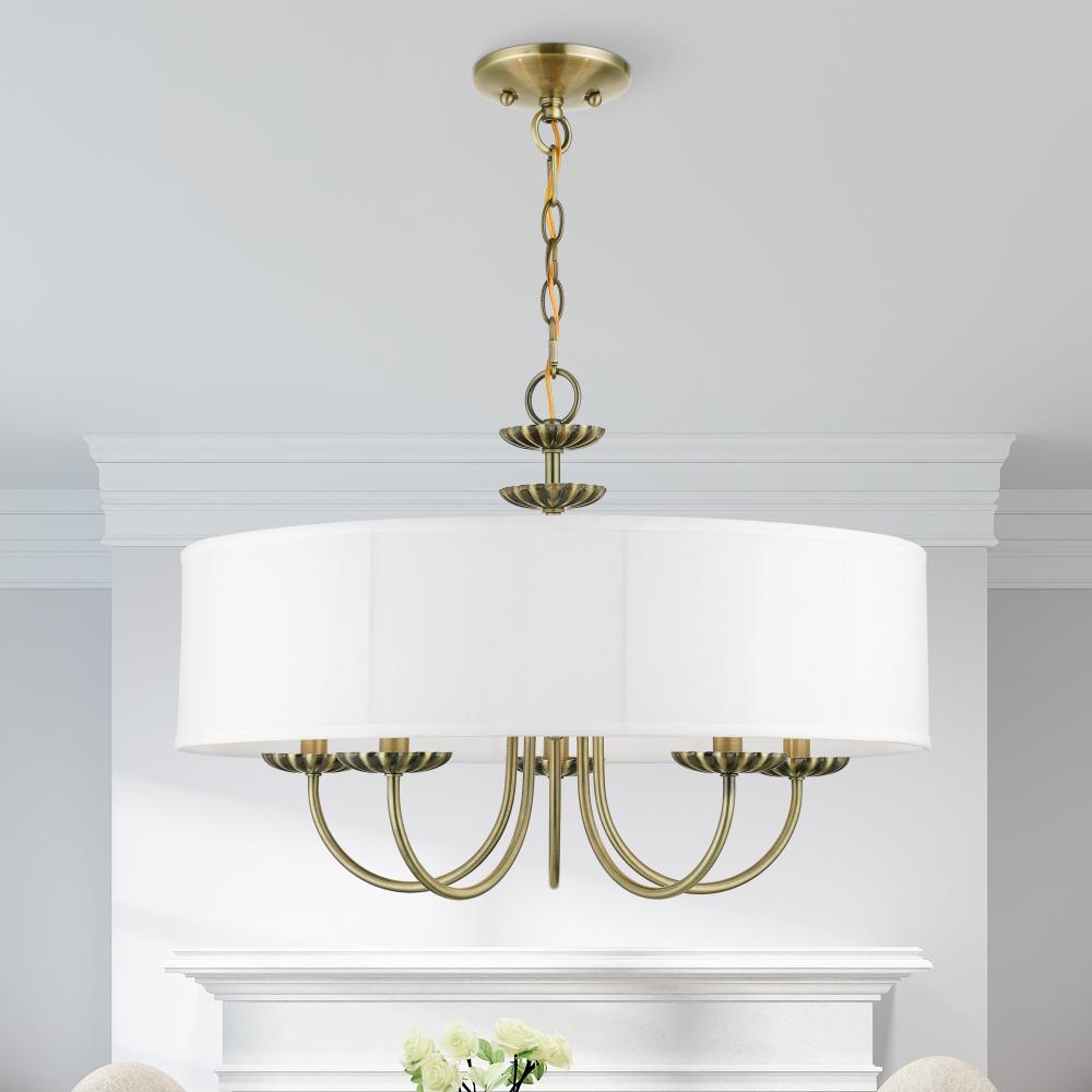 Livex Lighting BROOKDALE 42985-01 Pendant Transitional - Antique Brass