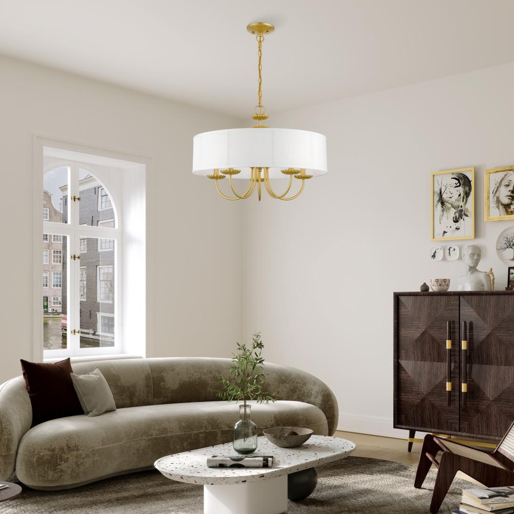 Livex Lighting BROOKDALE 42985-33 Pendant Transitional - Soft Gold