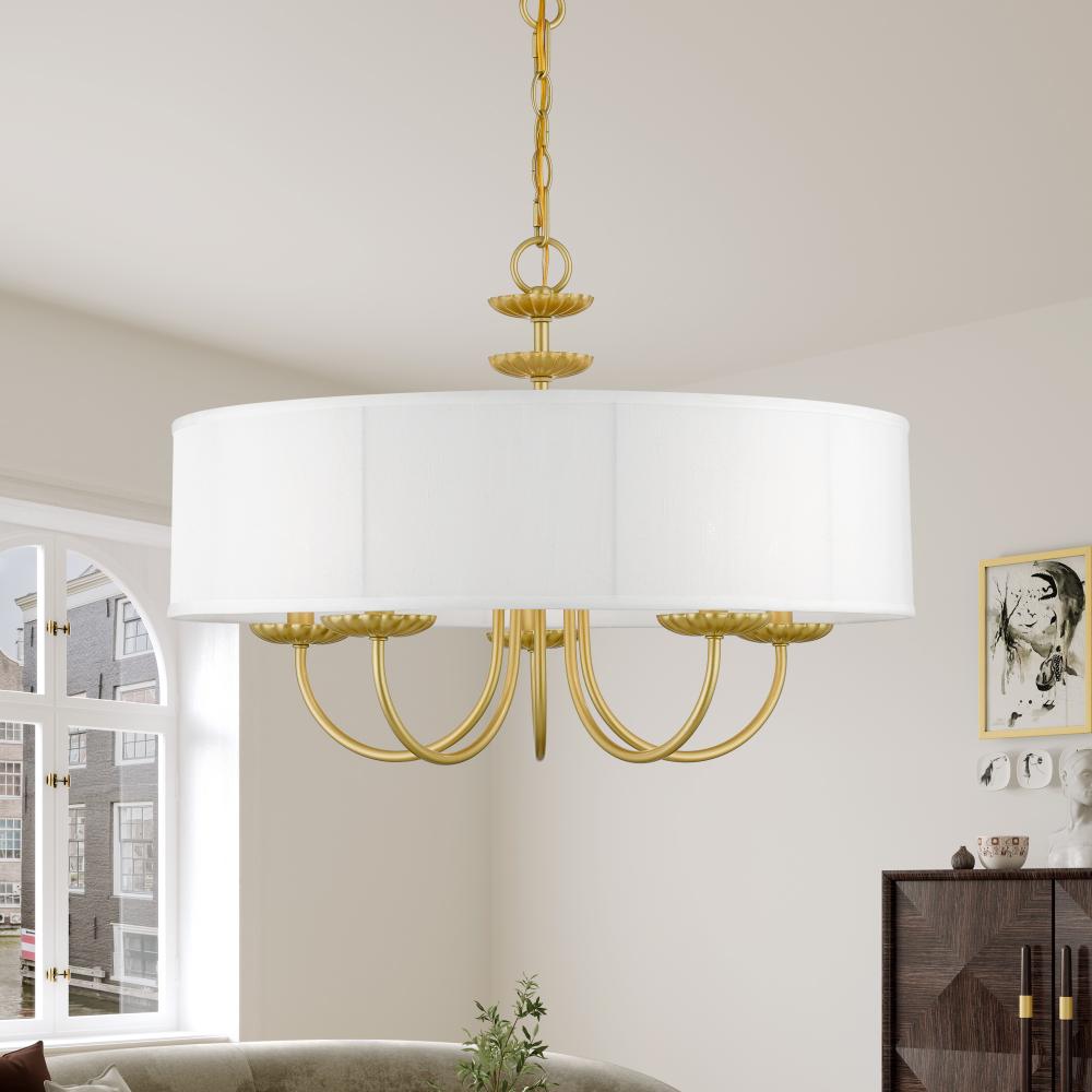 Livex Lighting BROOKDALE 42985-33 Pendant Transitional - Soft Gold