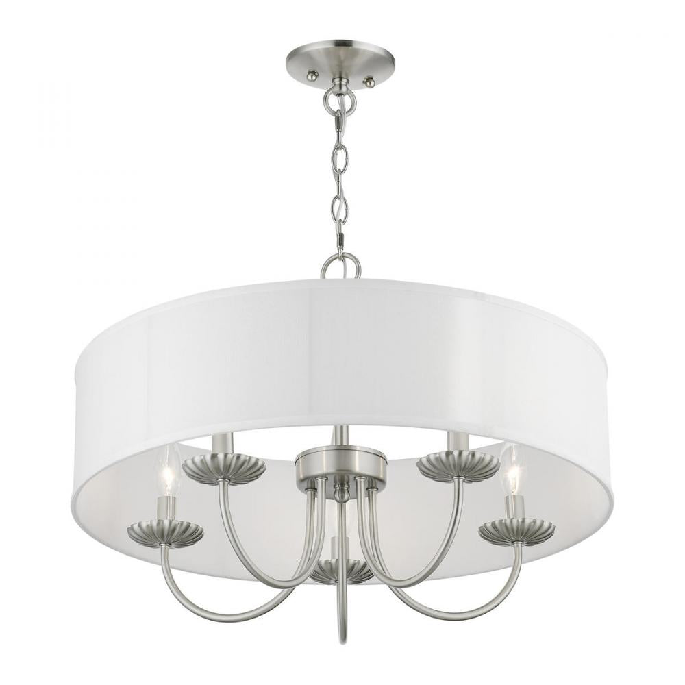 Livex Lighting BROOKDALE 42985-91 Pendant Transitional - Brushed Nickel