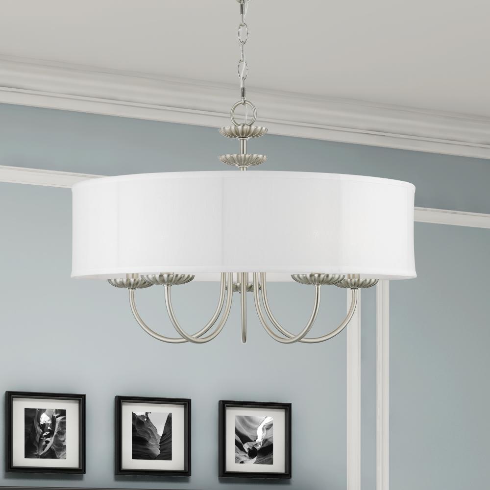 Livex Lighting BROOKDALE 42985-91 Pendant Transitional - Brushed Nickel