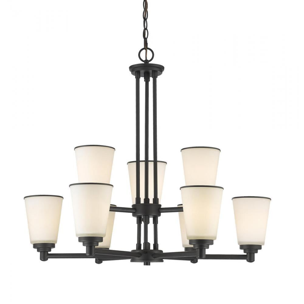 9 Light Chandelier-Matte Opal