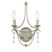 Crystorama Metro 432-SA – 10 Inch – 2 Light – Sconce – Antique Silver – Damp Rated