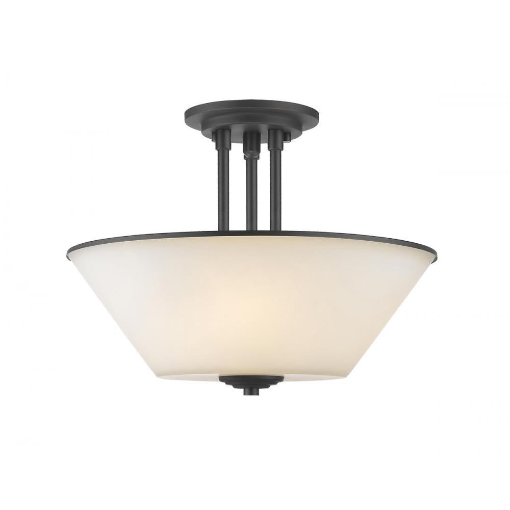 3 Light Semi Flush Mount Light-Matte Opal