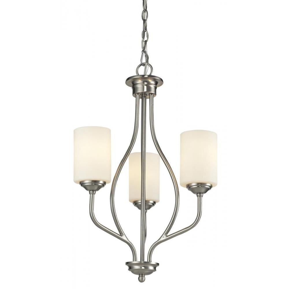 3 Light Chandelier-Matte Opal