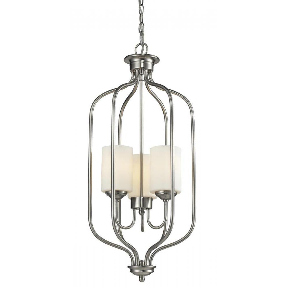 3 Light Chandelier-Matte Opal