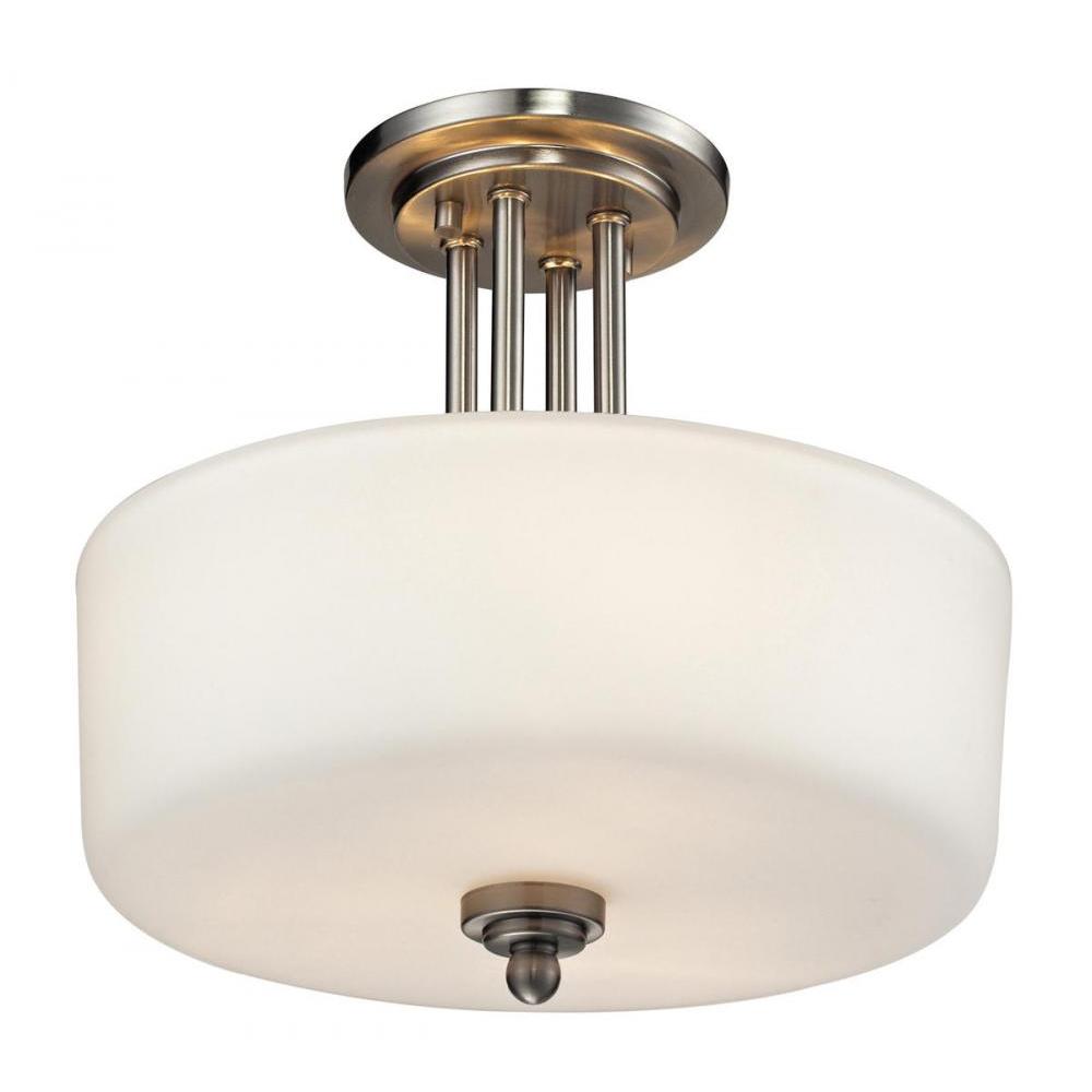 3 Light Semi Flush Mount Light-Matte Opal
