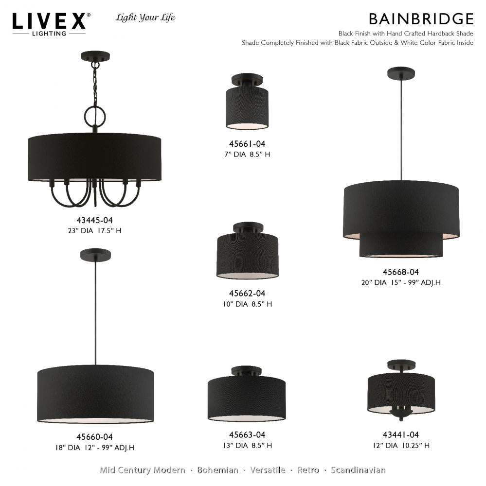 Livex Lighting BAINBRIDGE 43445-04 Pendant Transitional - Black