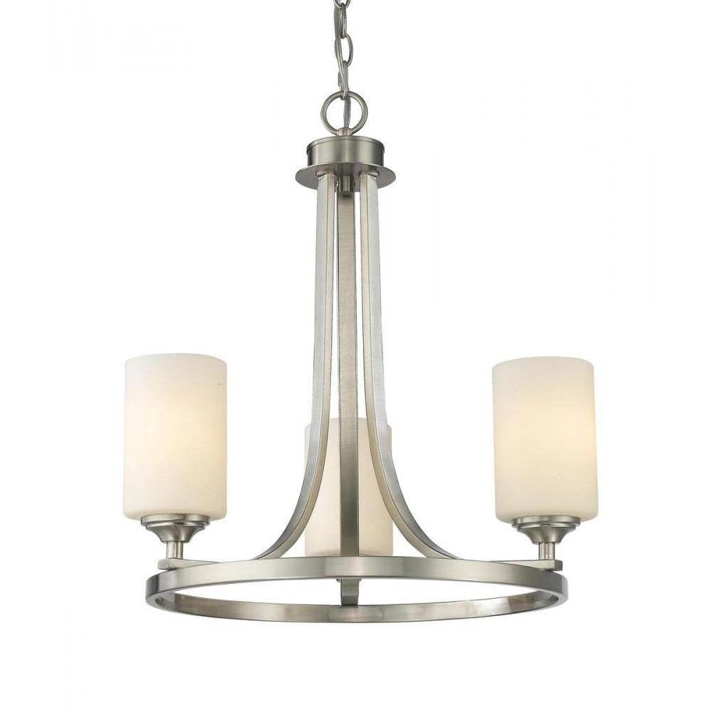 3 Light Chandelier-Matte Opal