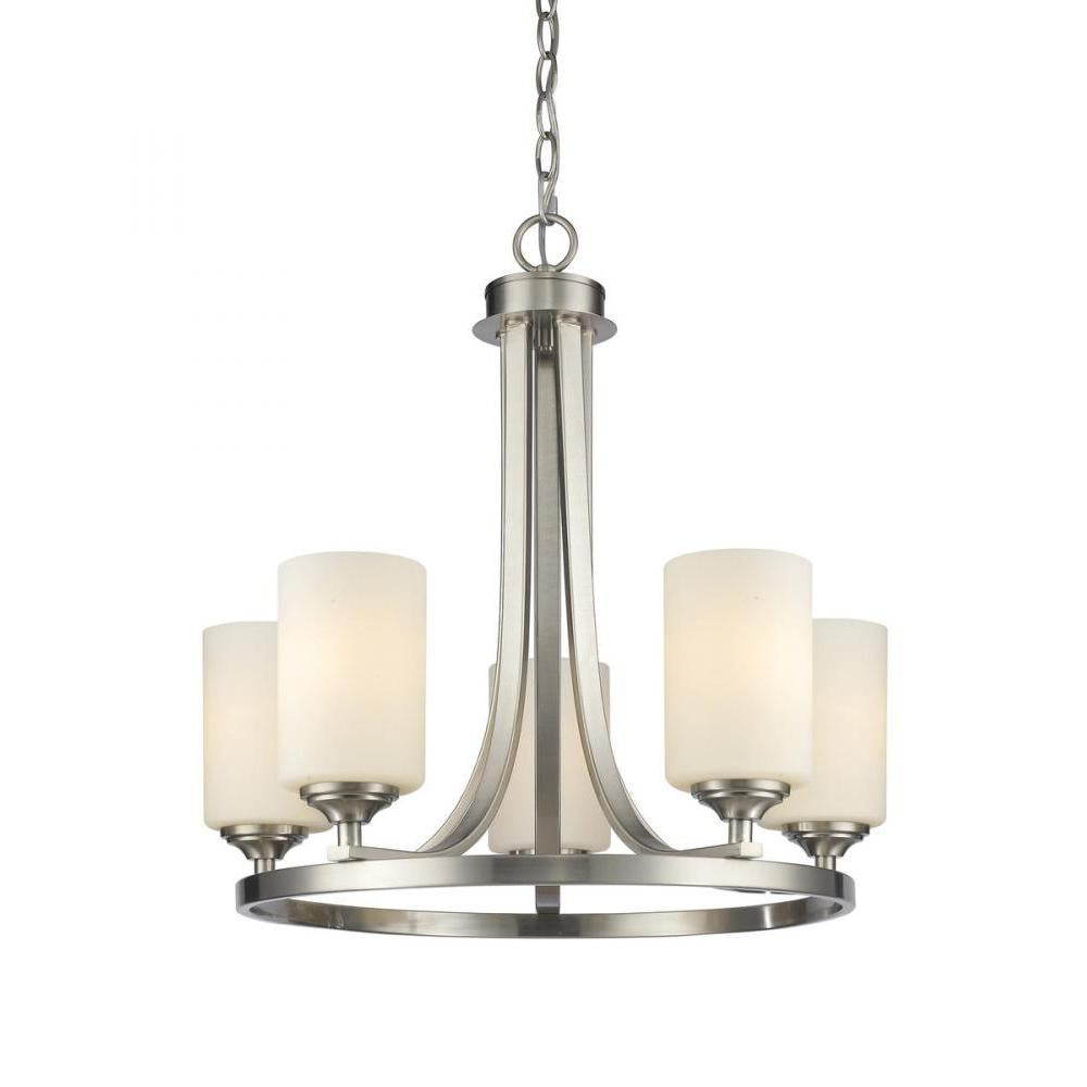 5 Light Chandelier-Matte Opal