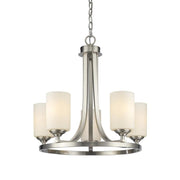 5 Light Chandelier-Matte Opal