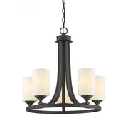 5 Light Chandelier-Matte Opal