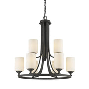 9 Light Chandelier-Matte Opal