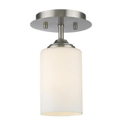 1 Light Flush Mount Light-Matte Opal