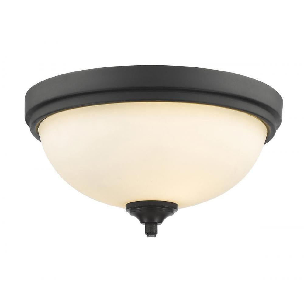 2 Light Flush Mount Light-Matte Opal
